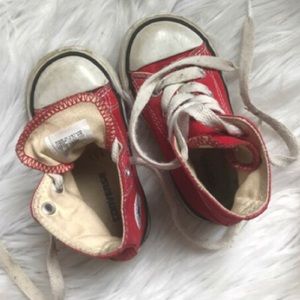 Red Converse High Tops Size 6